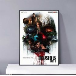 the last of us 2 part ii zombie survival game poster, pvc package waterproof canvas wall art gift home poster