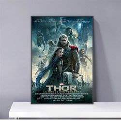 thor - the dark world double sided movie poster, pvc package waterproof canvas wall art gift home poster