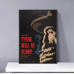there will be blood daniel day-lewis 2007 movie poster pvc package waterproof canvas wall art gift home poster, hallowee