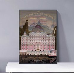 the grand budapest hotel 2014 movie poster pvc package waterproof canvas wall art gift home poster, halloween gift