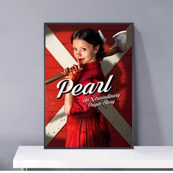 pearl 2022 movie poster mia goth film poster pvc package waterproof canvas wall art gift home poster, halloween gift