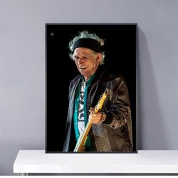 keith richards music poster pvc package waterproof canvas wall art gift home poster, halloween gift