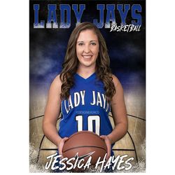 basketball sports template 24x36 inch 300dpi photoshop digital download senior sports poster senior banner design psd wi