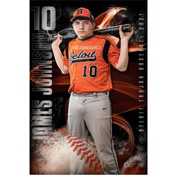 baseball softball sports template 24x36 inch 300dpi photoshop digital download banner senior sports poster senior banne