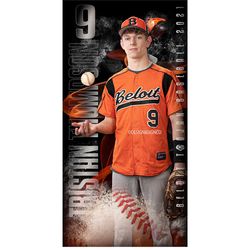 baseball softball sports template 36x72 inch 200dpi photoshop digital download banner senior sports poster senior banne