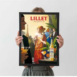aperol cocktail lillet vintage poster, autumn home decor, a4 a3 a2 a1, wall decor, christmas gift