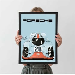 porsche 917 le mans poster, autumn home decor, a4 a3 a2 a1, wall decor, christmas gift