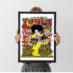 the cure vintage music poster, rock music vintage posters, autumn home decor, a4 a3 a2 a1, wall decor, christmas gift
