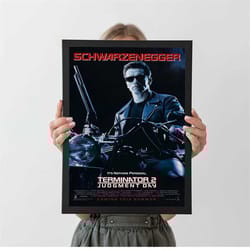 terminator 2 judgment day movie poster arnold schwarzenegger, a4 a3 a2 a1, wall decor, christmas gift