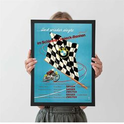 1950 motorrad motorcycle vintage poster, autumn home decor, a4 a3 a2 a1, wall decor, christmas gift