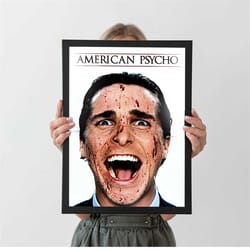 american psycho movie poster christian bale, a4 a3 a2 a1, wall decor, christmas gift
