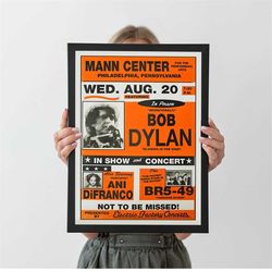 bob dylan music gig concert poster, vintage canvas wall art, music poster