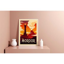mordor art poster - lord of the rings wall print