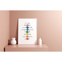 seven chakras decorative poster - wallart print