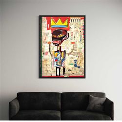 basquiat 40th edition canvas wall art / poster print. celebrate in style with modern decor for home & office, gift idea