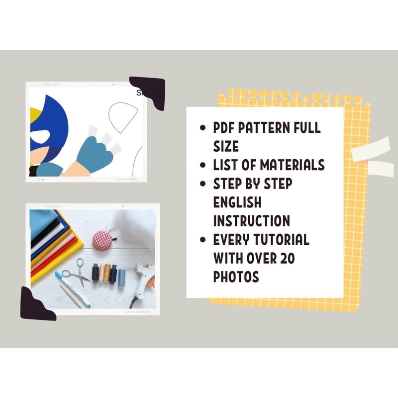 Wolverine PDF pattern Wolverine DIY felt superheroes sewing | Inspire ...