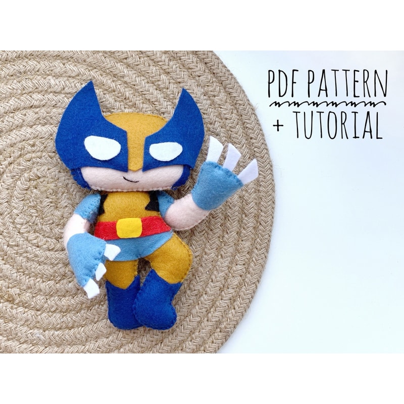 Wolverine PDF pattern Wolverine DIY felt superheroes sewing | Inspire ...