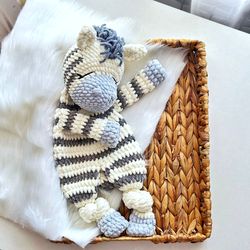Crochet Pattern Zebra Lovey, Crochet Animal, Crochet Zebra Sleepy, Snuggler Patten, Crochet Animal, Amigurumi Comforter