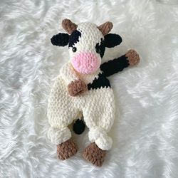 Crochet Cow Snuggler Highland Cow Pattern Highland Cow pattern, Cow pattern tutorial, Amigurumi lovey pattern Lovey toy