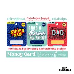Fathers Day Money Card PNG Bundle