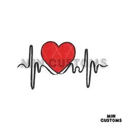 Heartbeat Embroidery Design