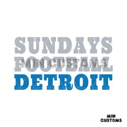 Sundays Football Detroit NFL Team SVG
