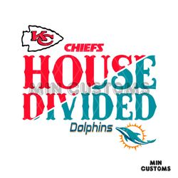 House Divided Kansas City Chiefs vs Miami Dolphins SVG