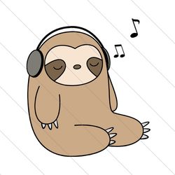 Sloth Music Svg, Cute Sloth svg,Sloth Lover Svg, Hydroflask Sticker Svg, Vine Sticker, Quote Sticker Svg, Laptop Sticker