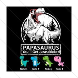 papasaurus you will get jurasskicked svg, fathers day svg, papasaurus svg, jurasskicked svg, papa svg, dinosaur svg