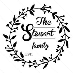 Custom Family Name Monogram Svg Digital Illustration