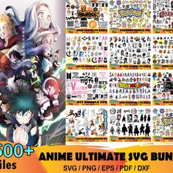 1500 anime ultimate svg bundle, demon slayer svg, pokemon svg