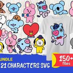 150 bt21 characters bundle svg, trending svg, bt21 svg