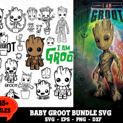 45 files baby groot bundle svg, baby groot svg, guardians svg