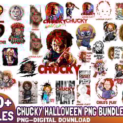 50 files chucky halloween png bundle, svg file digital