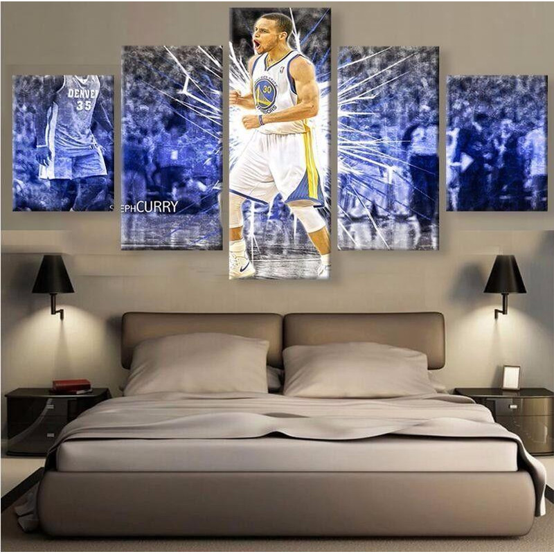 Stephen Curry Golden State Basketball - Sport 5 Panel Canvas Art Wall Decor-CV.jpg