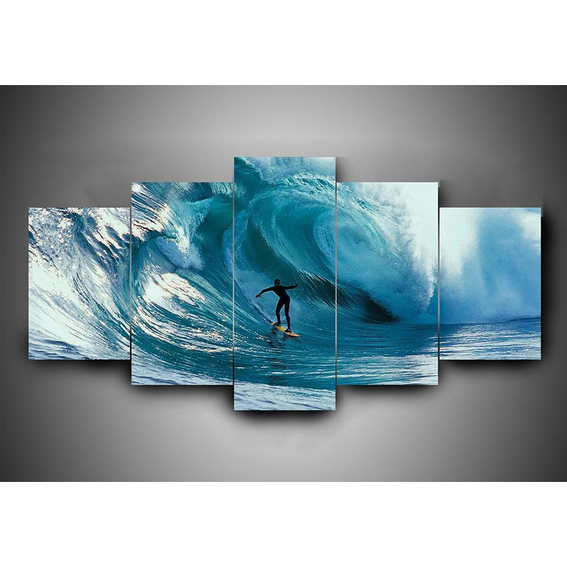 Surfing - Sport 5 Panel Canvas Art Wall Decor.jpg