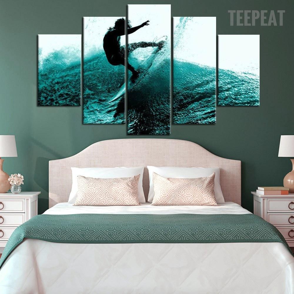 The Surfing Man - Sport 5 Panel Canvas Art Wall Decor.jpg