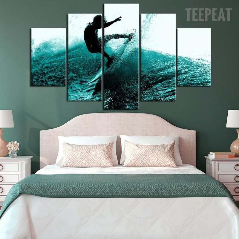 The Surfing Man - Sport 5 Panel Canvas Art Wall Decor.jpg