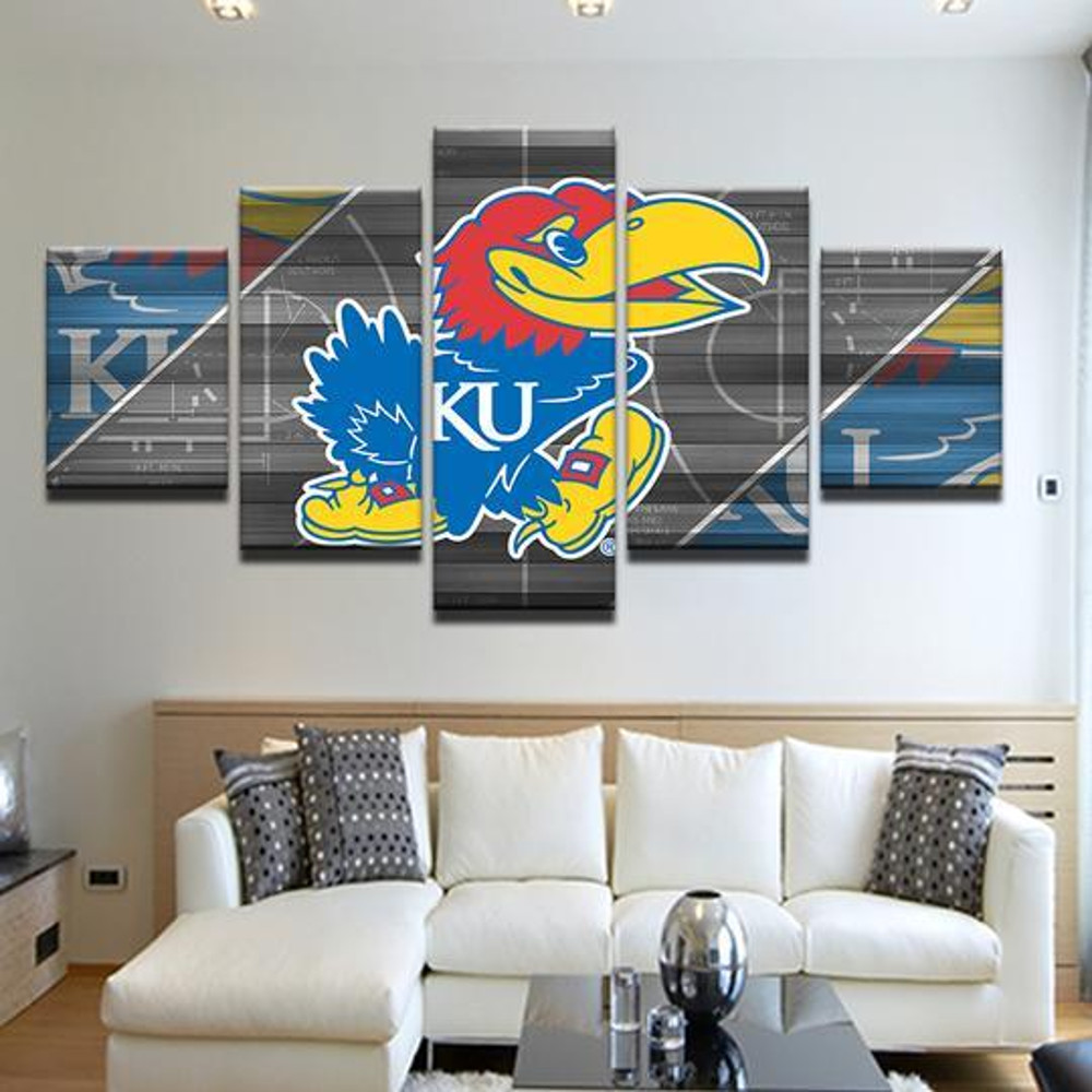 University Of Kansas Ku Jayhawks - Sport 5 Panel Canvas Art Wall Decor-CV.jpg