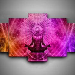 yoga sport 5 panel canvas art wall decor
