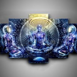 yoga 2 sport 5 panel canvas art wall decor