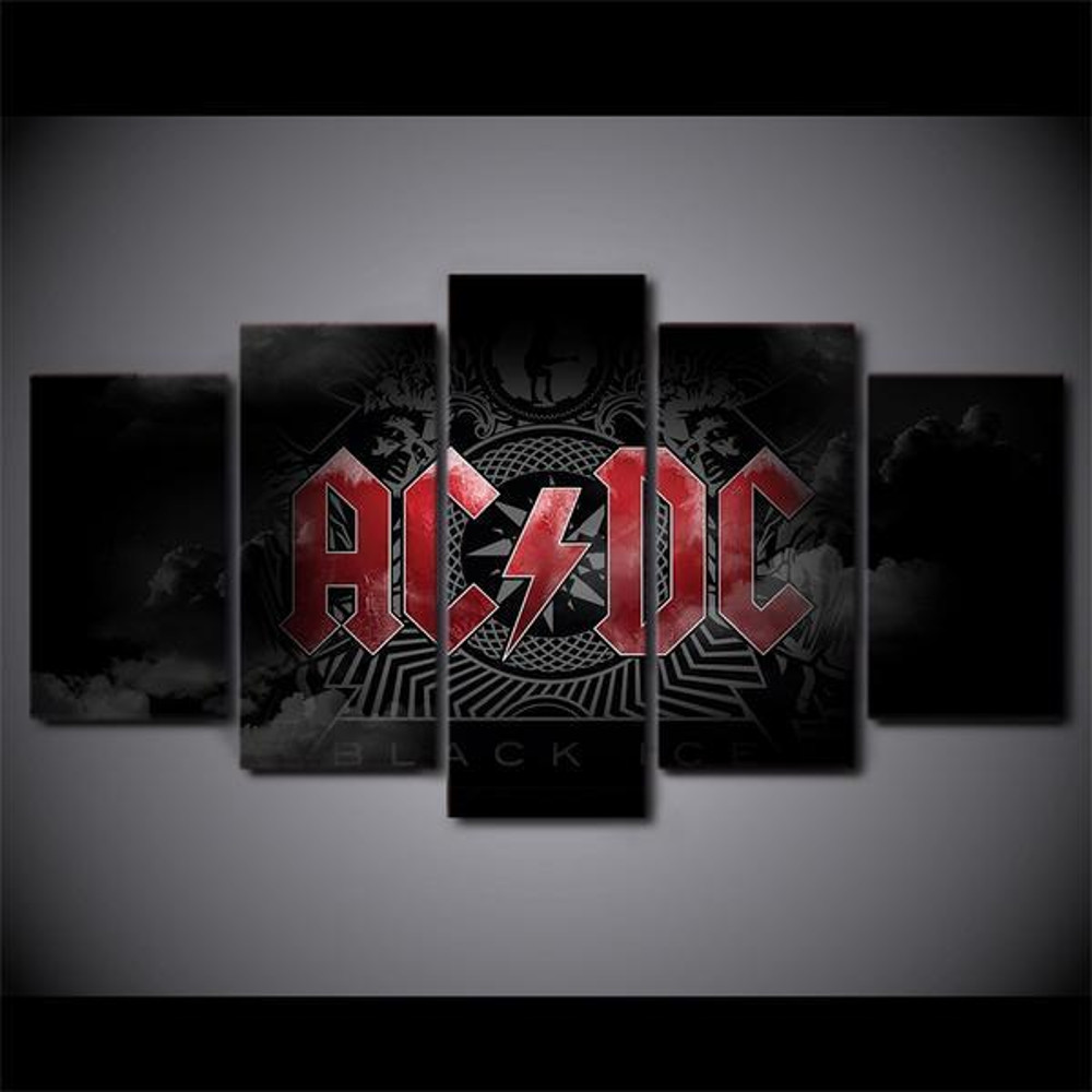 Ac Dc Rock Band Black Ice Modular - Sport 5 Panel Canvas Art Wall Decor.jpg
