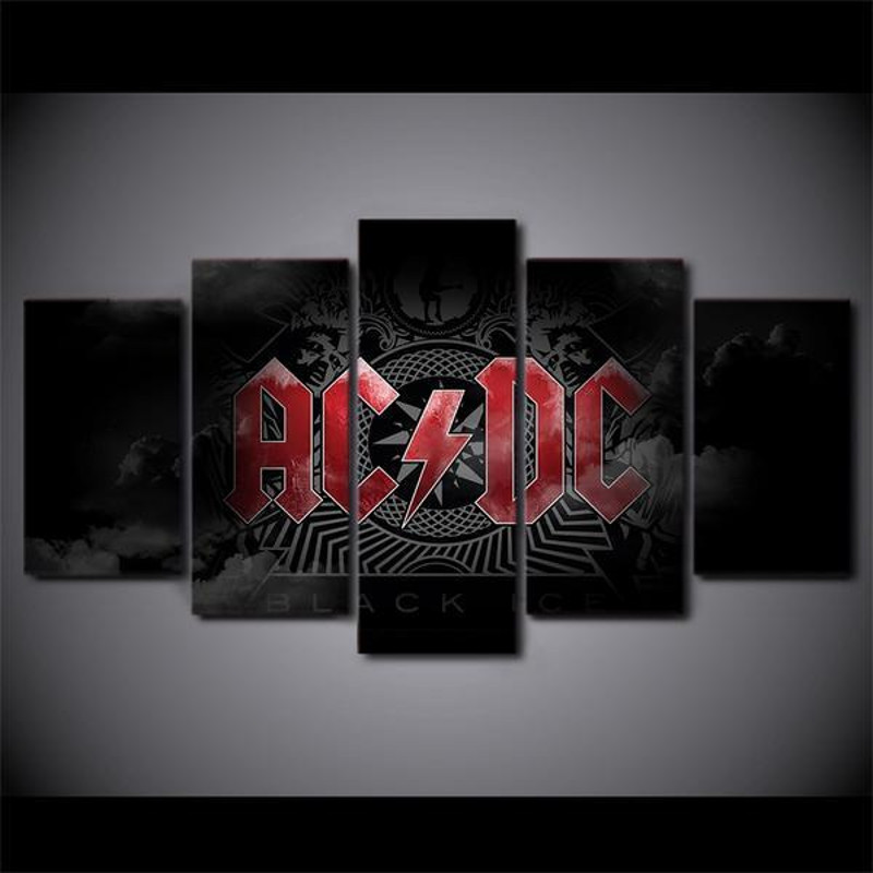 Ac Dc Rock Band Black Ice Modular - Sport 5 Panel Canvas Art Wall Decor.jpg