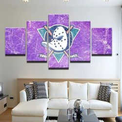 anaheim mighty ducks sport 5 panel canvas art wall decor