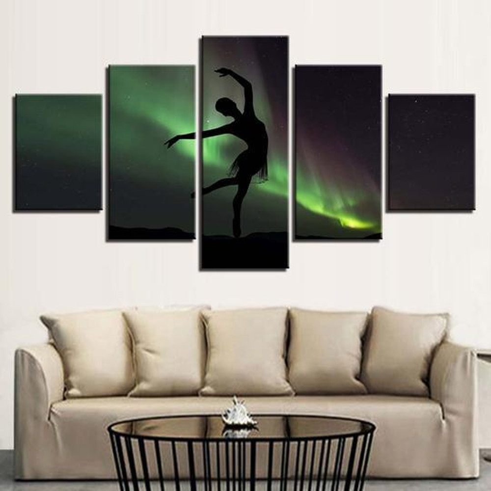 Ballerina Northern Lights - Sport 5 Panel Canvas Art Wall Decor.jpg