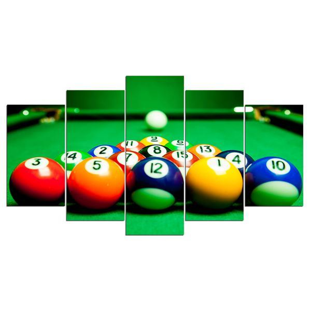 Billiards Pool Table Ball - Sport 5 Panel Canvas Art Wall Decor.jpg