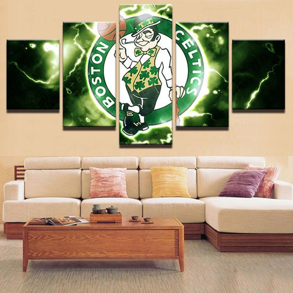 Boston Celtics Basketball - Sport 5 Panel Canvas Art Wall Decor.jpg