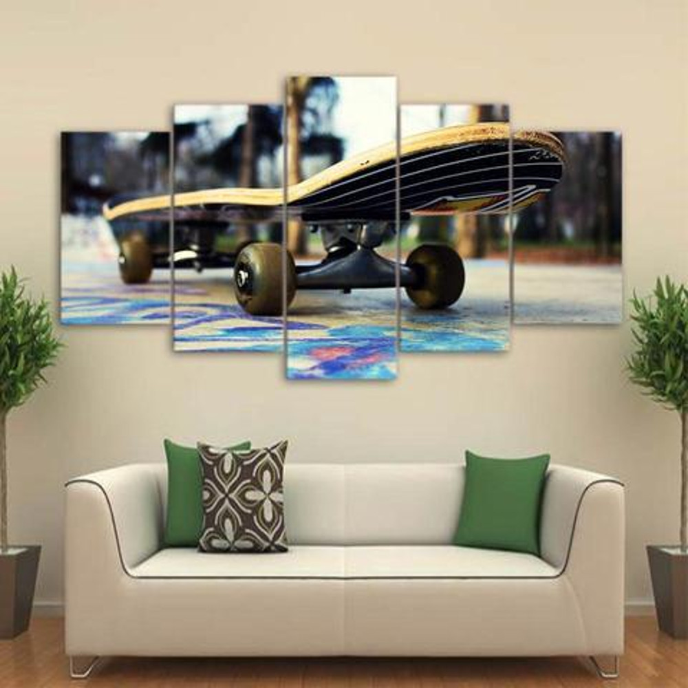 Colorful Skateboard - Sport 5 Panel Canvas Art Wall Decor.jpg