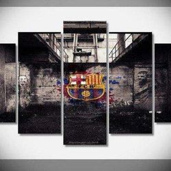 fc barcelona sport 5 panel canvas art wall decor