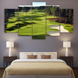 golf course aerial view sport 5 panel canvas art wall decor